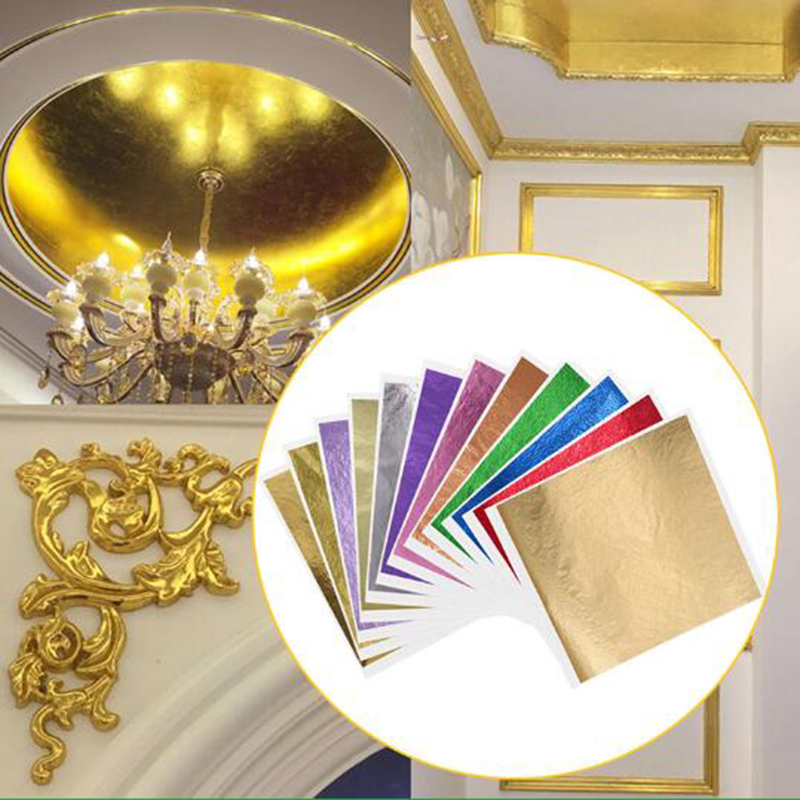 1000pcs/pack 13cm Leaf Sheets  - Nail Art Gold recension och pris