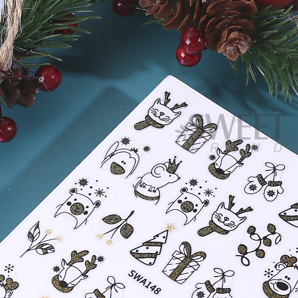 1pc Shinning Cartoon Christmas - Nail Art Xmas Simple recension och pris