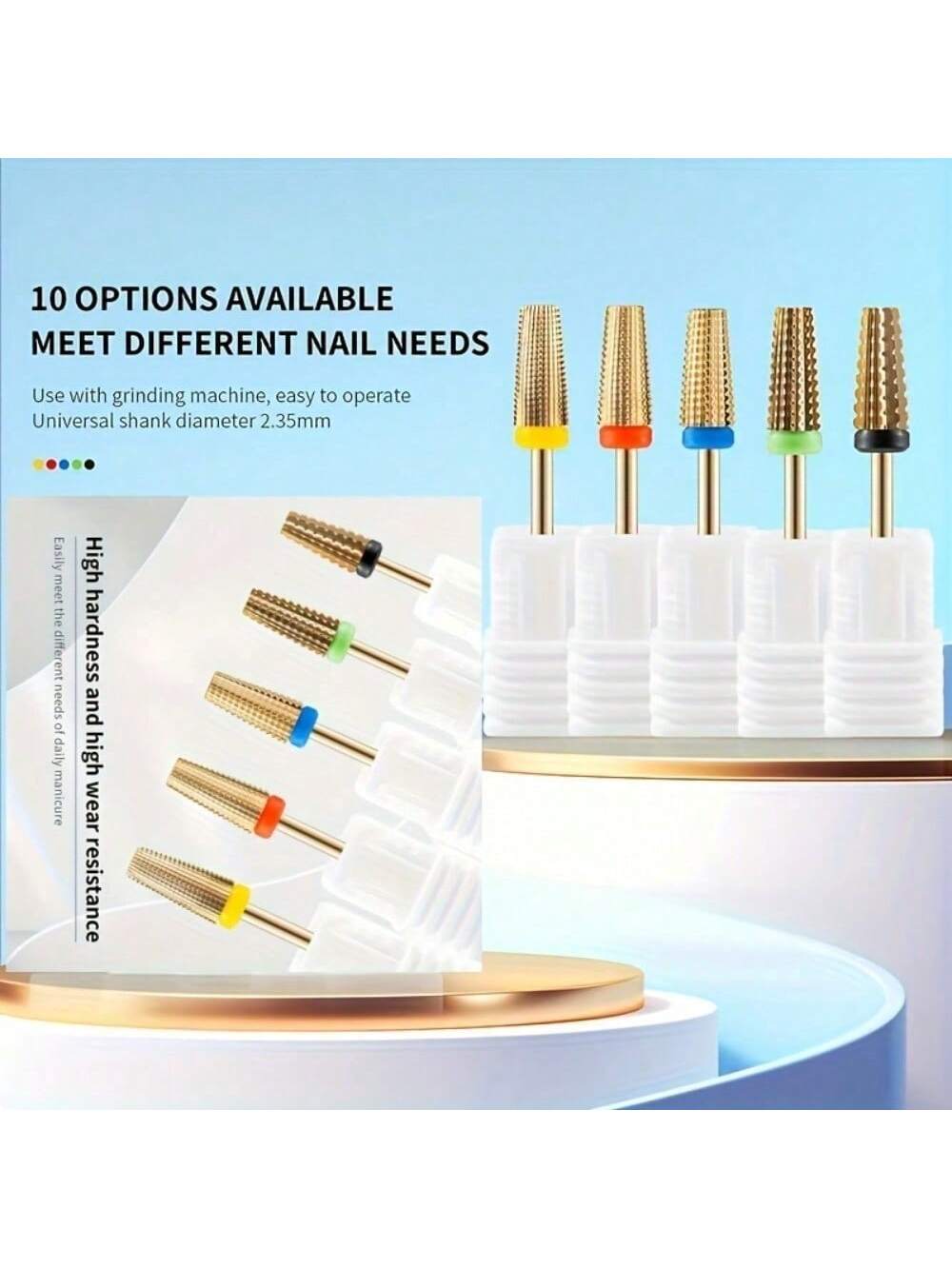 1/5Pcs Tungsten Steel Nail Dri - Nail Art Gold recension och pris