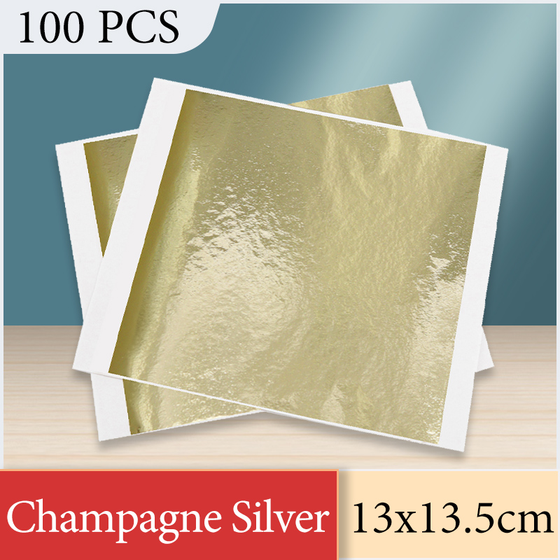 13x13.5cm Champagne Silver Foi - Nail Art Gold recension och pris
